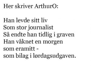 Nordisk journalistkursus. Her skriver ArthurO